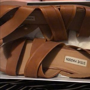 Steve Madden brown leather sandals. Size 9